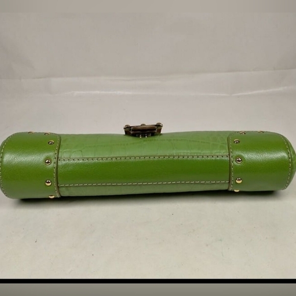 MICHAEL KORS SATCHEL STUNNING GREEN Y2K Shoulder Bag Pebble Leather - Picture 9 of 14